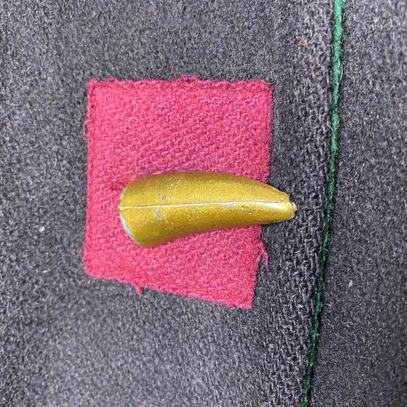 90s Color block ADA Wool Peacoat Colourful Green, Purple, Yellow, Black Sz Large - Picture 3 of 9